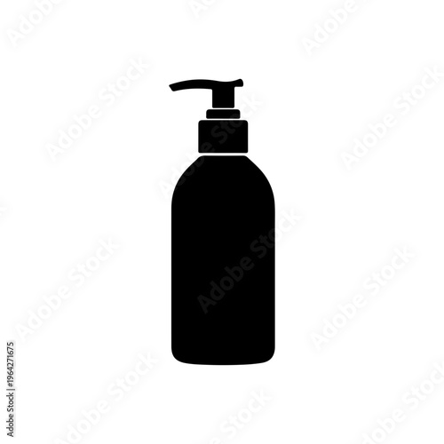 Minimal solid shape of body lotion pump bottle in clean modern vector style Vector illustration