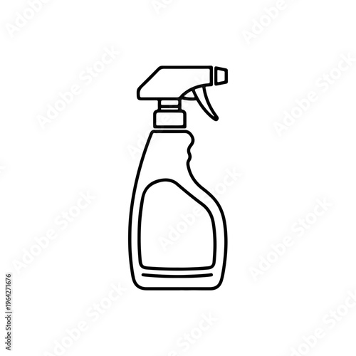 Outline icon of multi surface cleaner bottle with spray top minimal style Vector illustration