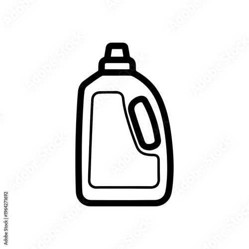 Simple outline of detergent bottle with handle strong clean minimal line design Vector illustration