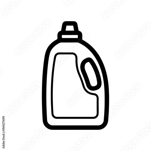 Simple outline of detergent bottle with handle bold clean line vector style Vector illustration