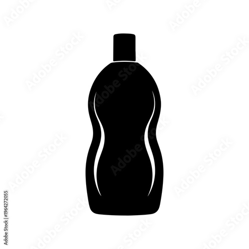 Minimal black silhouette of a liquid soap squeeze bottle soft flexible container Vector illustration