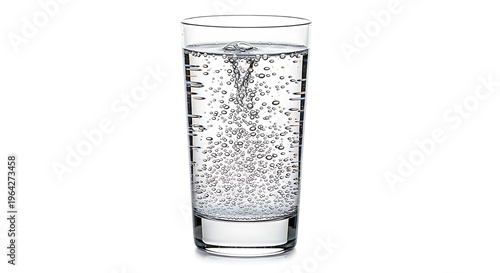 Glass of Sparkling Clear Drinking Water.