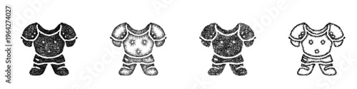 Sketch plate armor icon design set