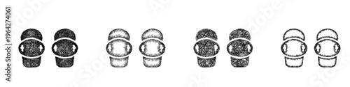 Sketch knee guards icon design set