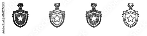 Sketch armor crest icon design set