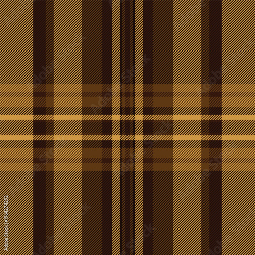 Luxurious seamless plaid fabric, stroke background texture check. Japanese vector textile pattern tartan in black and amber colors.