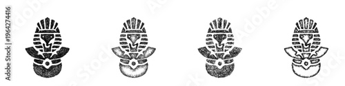 Sketch egyptian armor icon design set