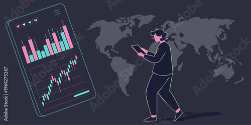 Modern finance background showing rising stock chart and glowing data analytics interface.