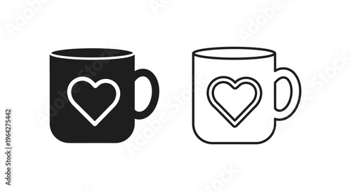 Heart design mugs Vector