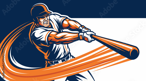 Dynamic graphic portraying an athlete's powerful swing, capturing intense energy and the competitive spirit of sports