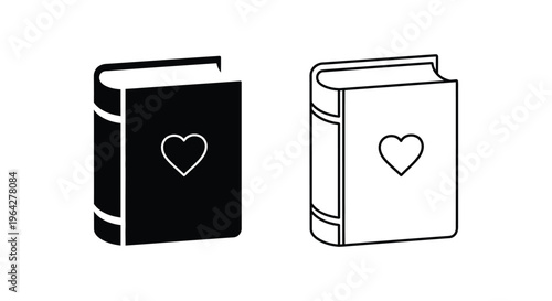 Heart book love romance novel Vector