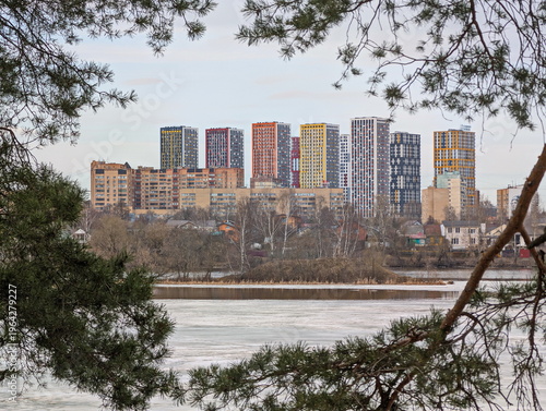 Urban spring on the outskirts of Moscow.