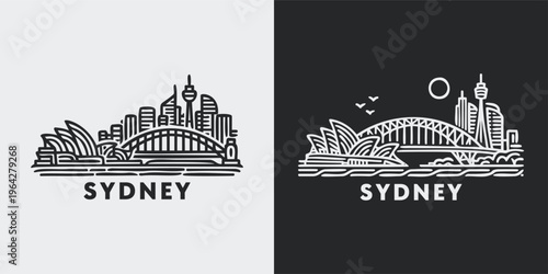 Sydney Australia City Skyline Graphic Design