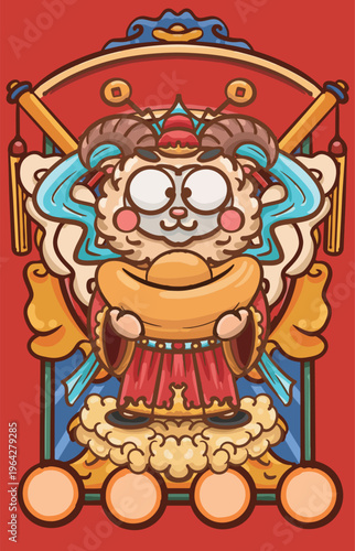 Hand-drawn cartoon sheep year illustration poster material
