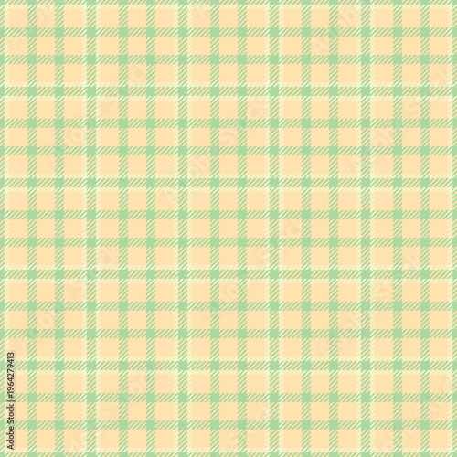 Autumn seamless texture pattern, layout background fabric check. Tiny textile plaid tartan vector in moccasin and green colors.