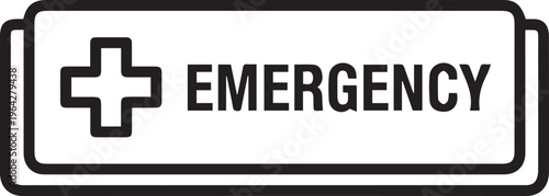 Black Outlined Icon of emergency sign board