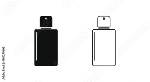 Black and white perfume bottle illustration Vector