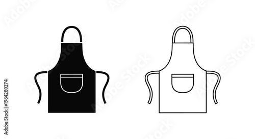 Black and white apron illustrations Vector