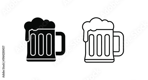Beer mugs icons Vector