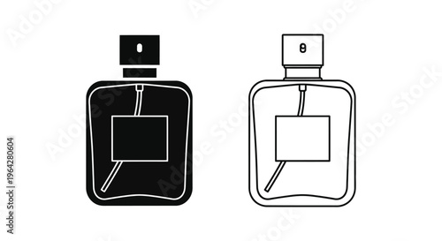 Black and white perfume bottles Vector