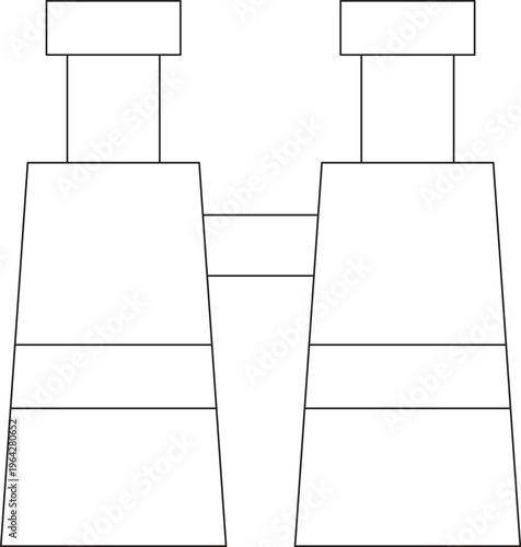  illustration of a binoculars icon , Line art binoculars icon with black thin line. PNG, transparent background,binoculars illustration in flat style design. Vector illustration.