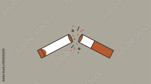 Broken cigarette represents quit smoking and healthy lifestyle for lung health