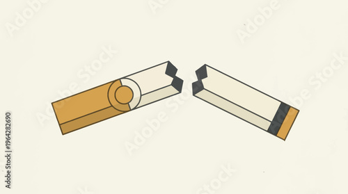 Broken cigarette represents a healthy choice for a smoke free life and wellness