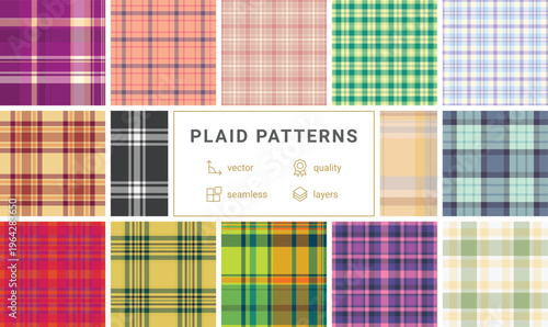 Plaid bundle for planners, journals, and notebooks. Coordinated tartan patterns enhance everyday stationery.