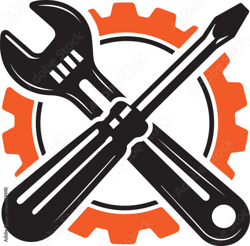 Fotografie wrench and screwdriver Service and repair icons