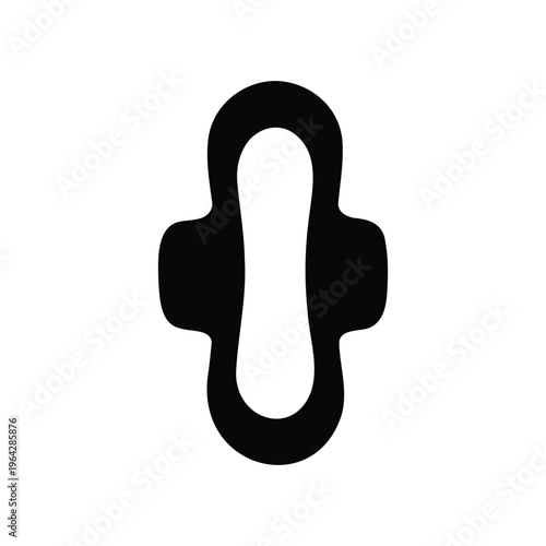 period pad silhouette vector flat design on white background.
