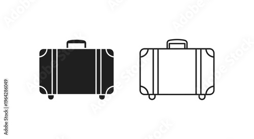 Luggage suitcase travel vector icons Vector