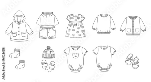 Baby clothes and accessories illustration 14.
