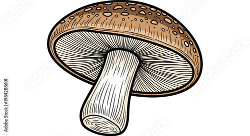 Detailed illustration of a mushroom.
