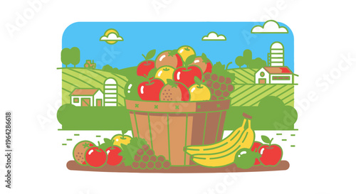 Fresh fruit in a basket.