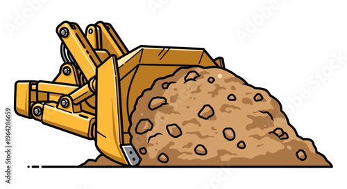 Heavy machinery excavator bucket loader.