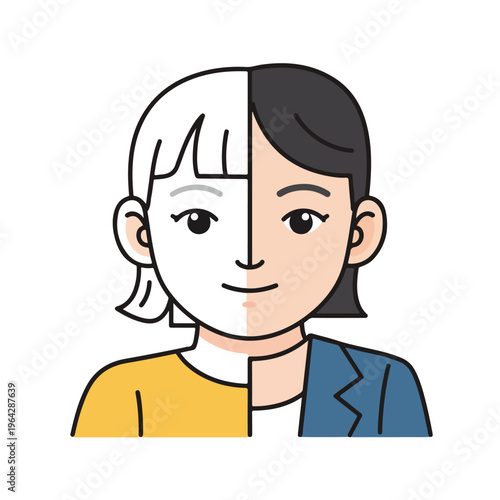 Split illustration showing polluted environment vs clean green environment