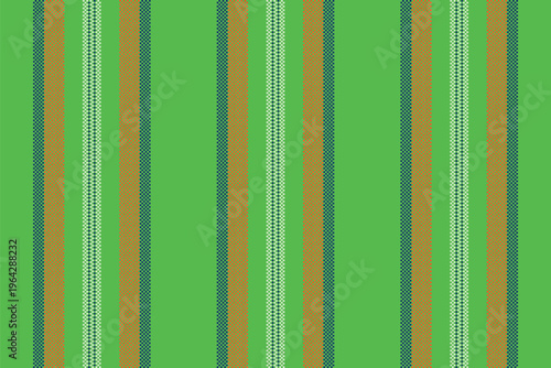 Vany stripe pattern vertical, modern texture lines vector. Tarpet textile fabric background seamless in green and bright colors.