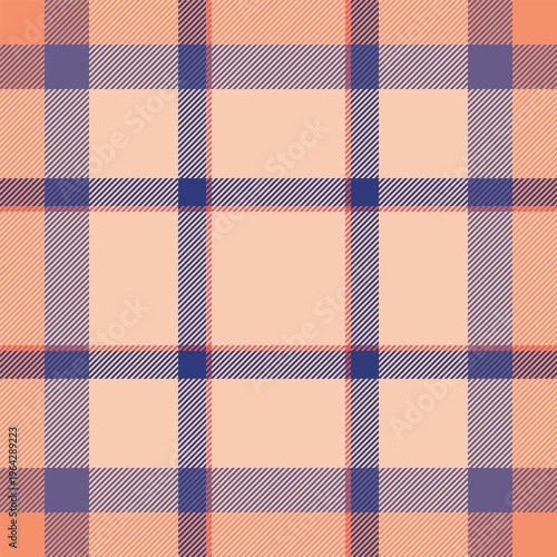 Old-fashioned background seamless textile, professional check pattern plaid. Many texture fabric tartan vector in light and orange colors.