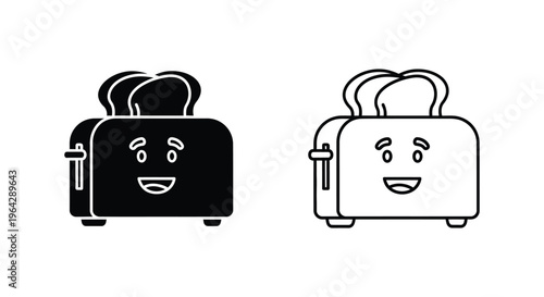 Happy toasters smiling side by side Vector