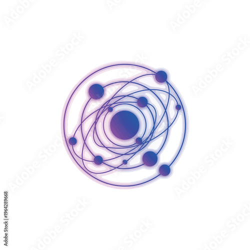 Atom Structure Model With Electrons Orbiting.