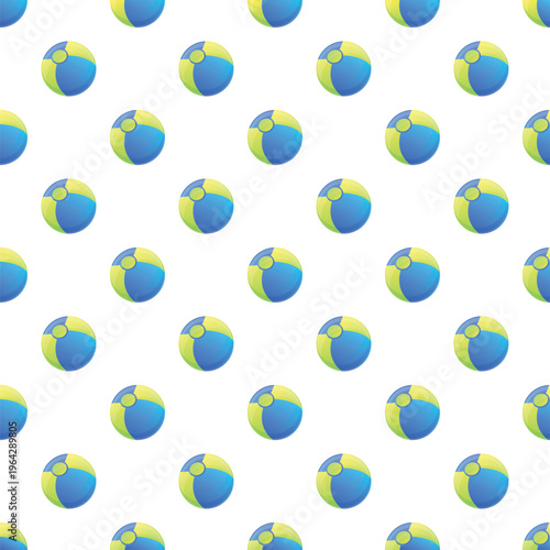 Repeating inflatable beach balls forming a playful summer background