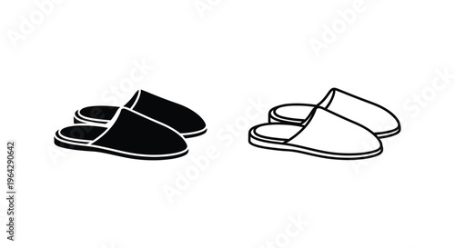 Black and white flip flops Vector