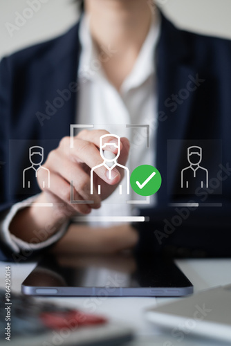 Obraz na plátně HR Human resource working on employee organization corporate manpower person tea