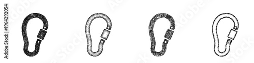 Sketch carabiner icon design set