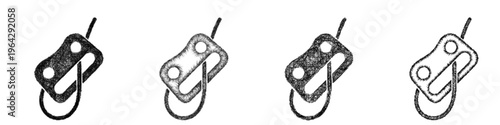 Sketch belay device icon design set