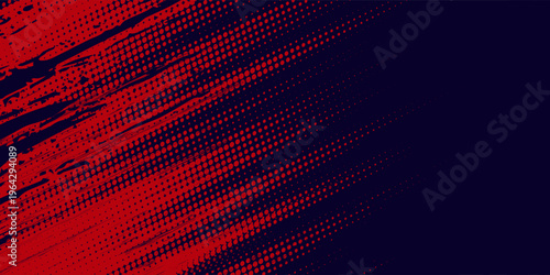 Halftone dots red and blue color pattern gradient grunge texture background. Dot pop art comic sport style vector illustration. grunge vector dots.eps 10
