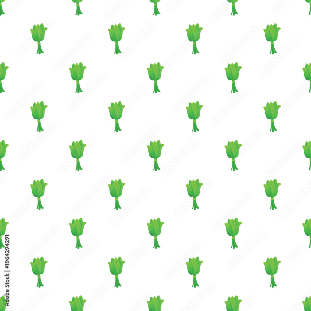 Fototapeta premium Green leafy vegetables tied in small bunches creating a seamless pattern