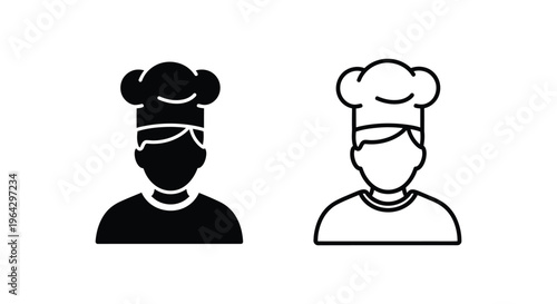 Chef icons with face masks Vector
