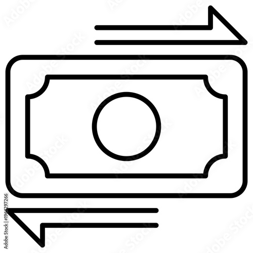 Money Transfer icon in line style, suitable for finance, banking, business concept illustrations
