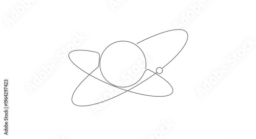 Abstract Atomic Structure, Science Symbol, Orbiting Electron, Nuclear Model